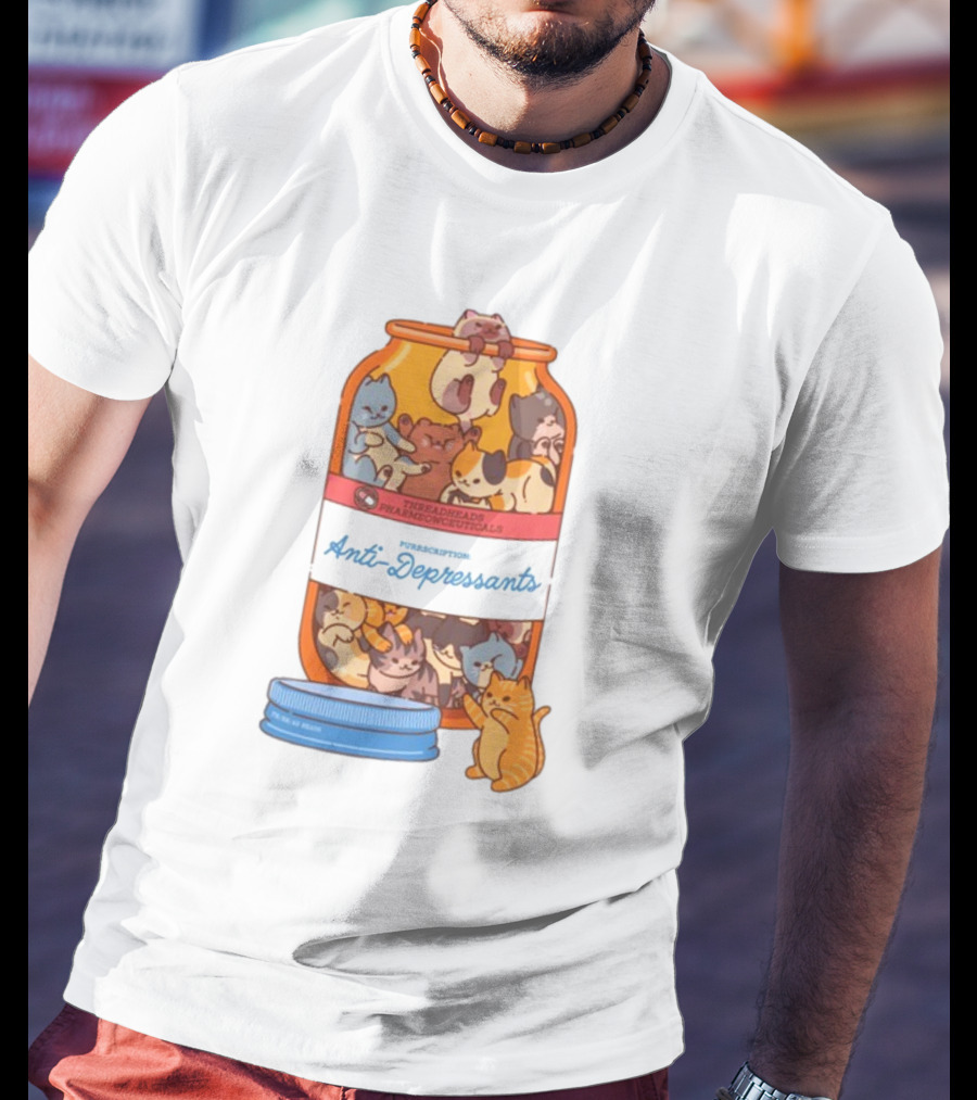 Threadhead Pharmacopeuticals Purrscription Anti-Depressants T-Shirt