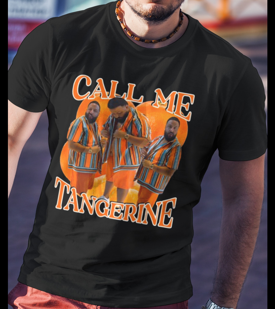 Call ME Tangerine Dj Khaled Striped T-Shirt