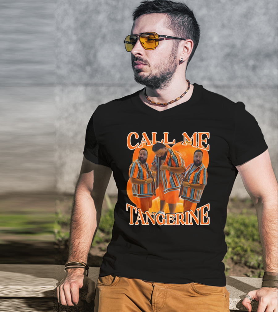 Call ME Tangerine Dj Khaled Striped T-Shirt