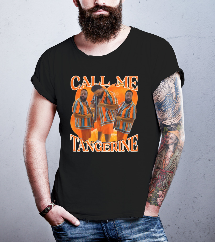 Call ME Tangerine Dj Khaled Striped T-Shirt