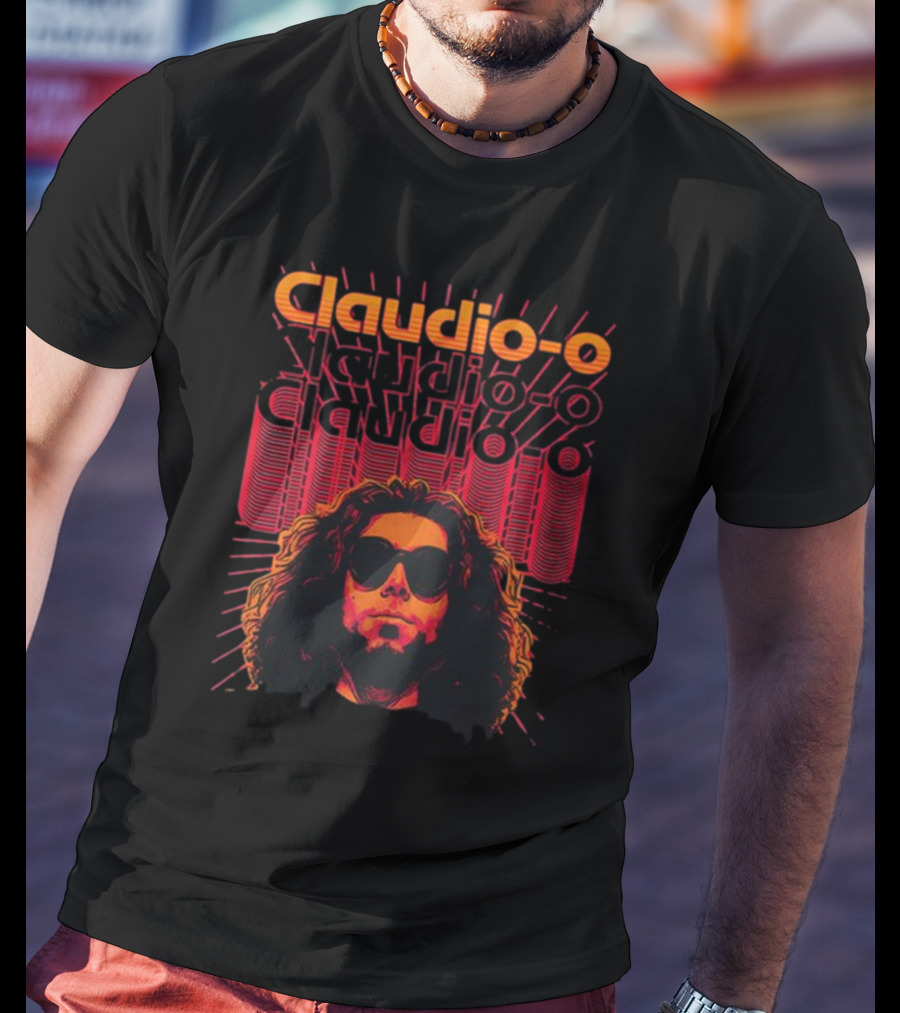 Claudio-O Retro Graphic Style With Sunburst And Sunglasses T-Shirt