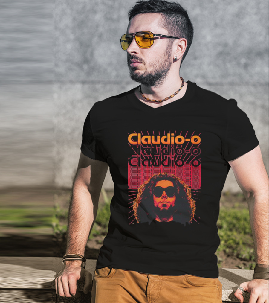 Claudio-O Retro Graphic Style With Sunburst And Sunglasses T-Shirt
