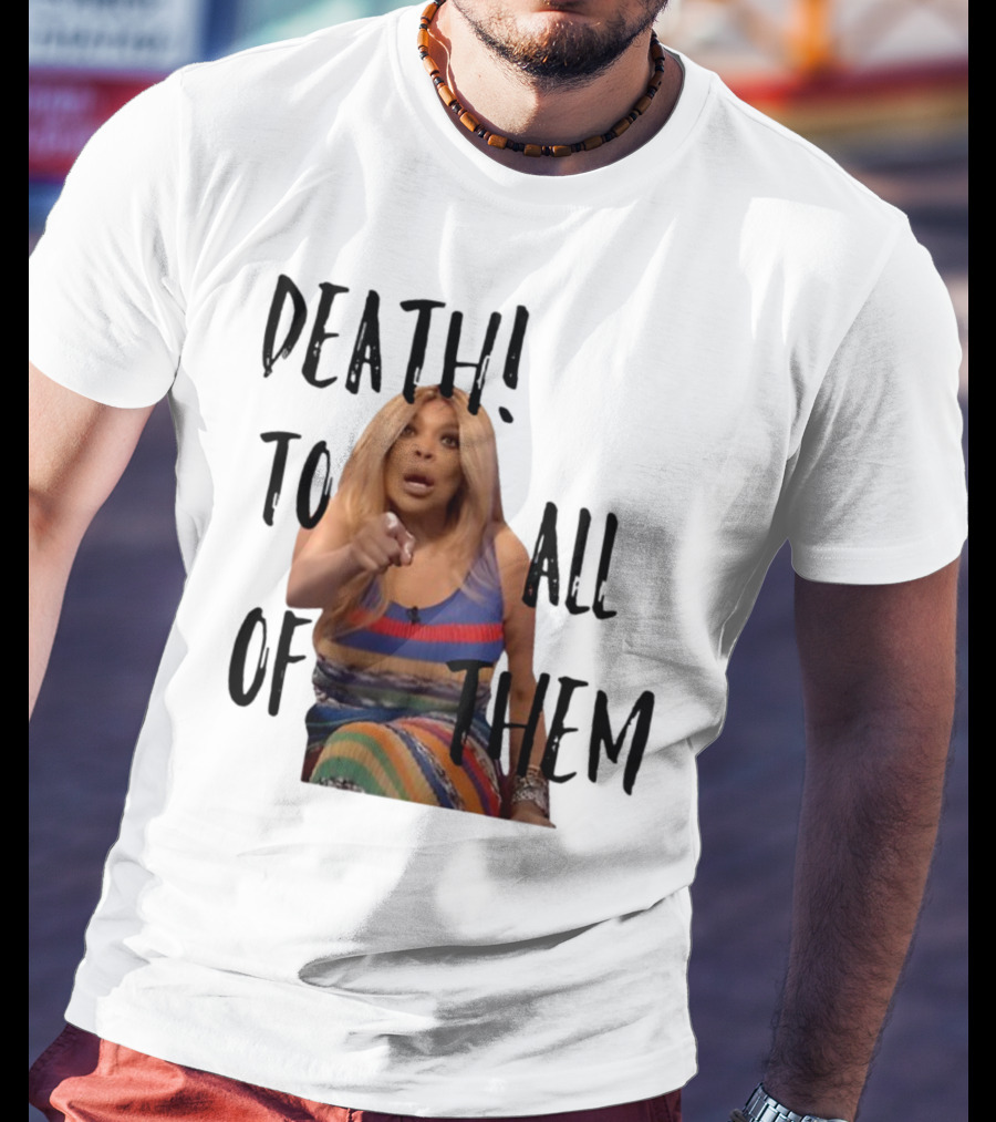 DEATH TO ALL OF THEM Pointing Woman In Colorful Dress T-Shirt