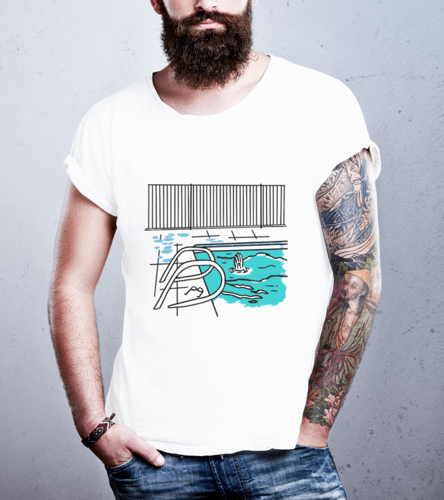 Drewmonson I'm Dead Pool Blue Water Hand Fence T-Shirt
