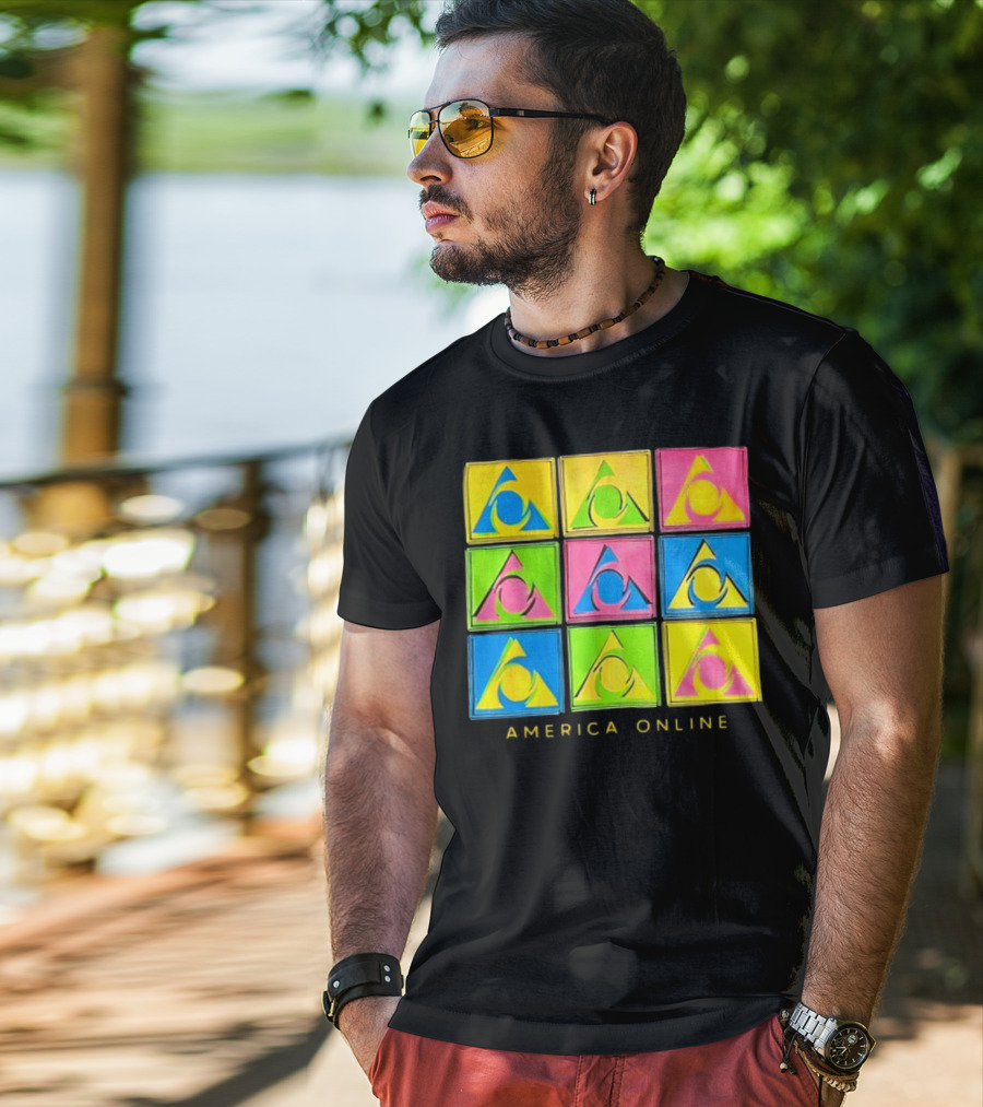 Pauly Holding AOL America Online Retro Logo Pop T-Shirt