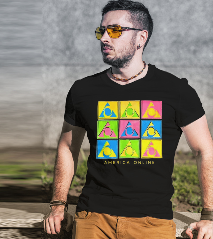 Pauly Holding AOL America Online Retro Logo Pop T-Shirt