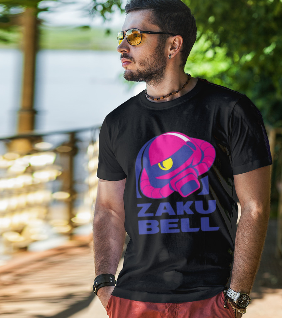 Zaku Bell Mecha Fusion Pink And Blue Helmet T-Shirt