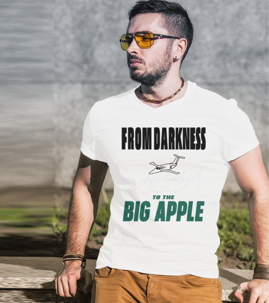 From Darkness To The Big Apple With Mountain And Plane T-Shirt