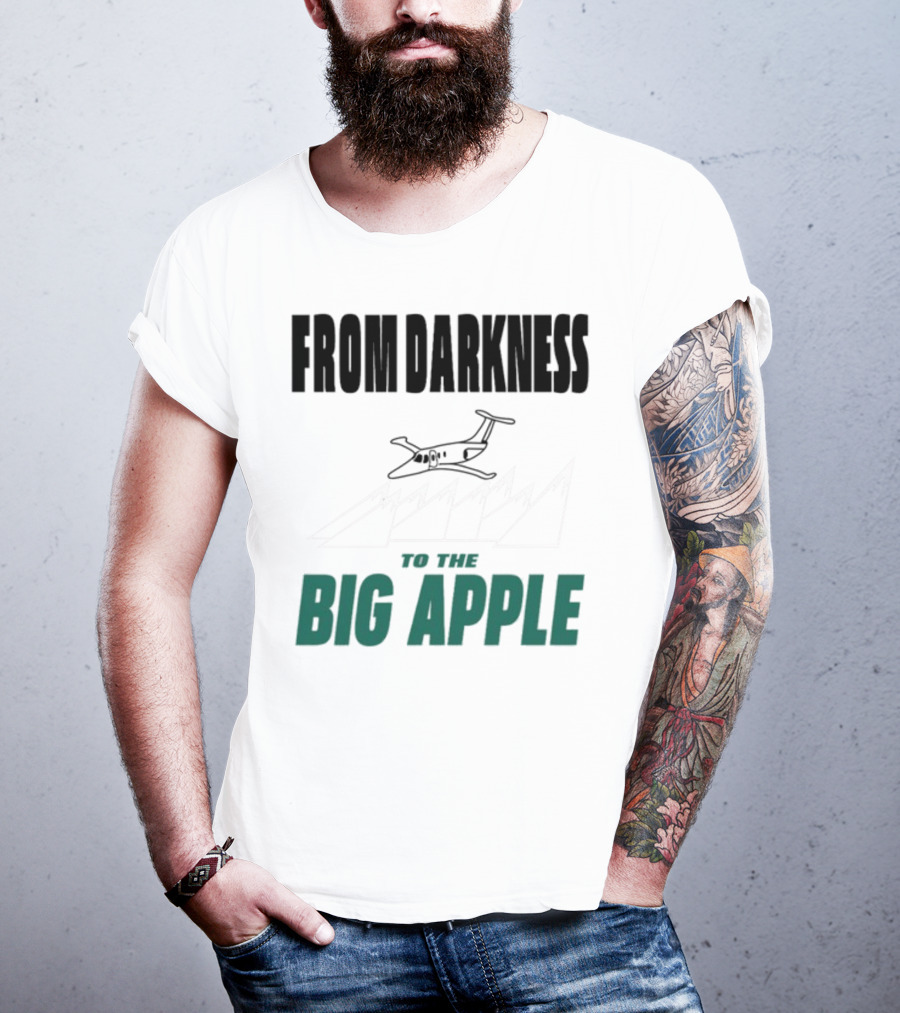 From Darkness To The Big Apple With Mountain And Plane T-Shirt