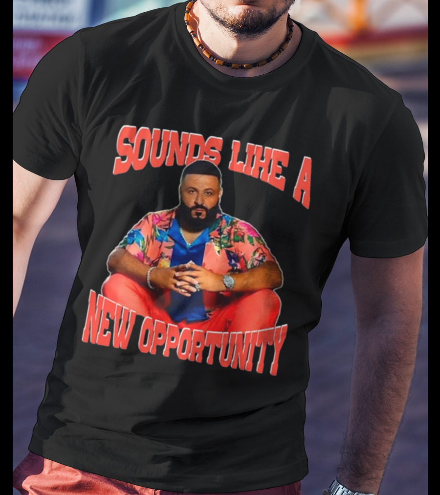 Sounds Like A New Opportunity Dj Khaled Seated IN Vibrant Floral T-Shirt