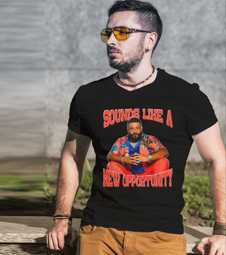 Sounds Like A New Opportunity Dj Khaled Seated IN Vibrant Floral T-Shirt