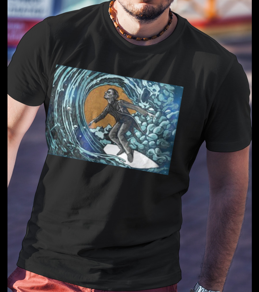 Michael Myers Surfing Massive Wave Halloween T-Shirt