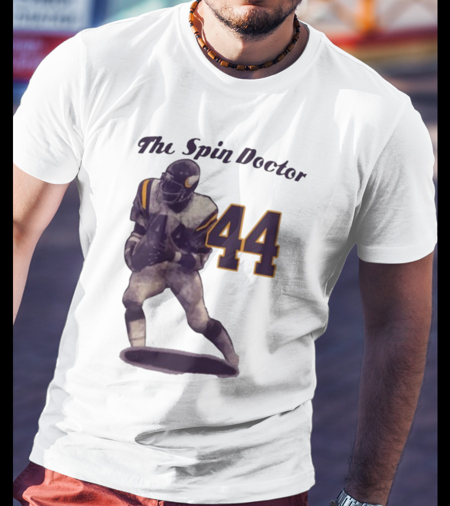 The Spin Doctor Chuck Foreman 44 Minnesota Vikings Legend T-Shirt