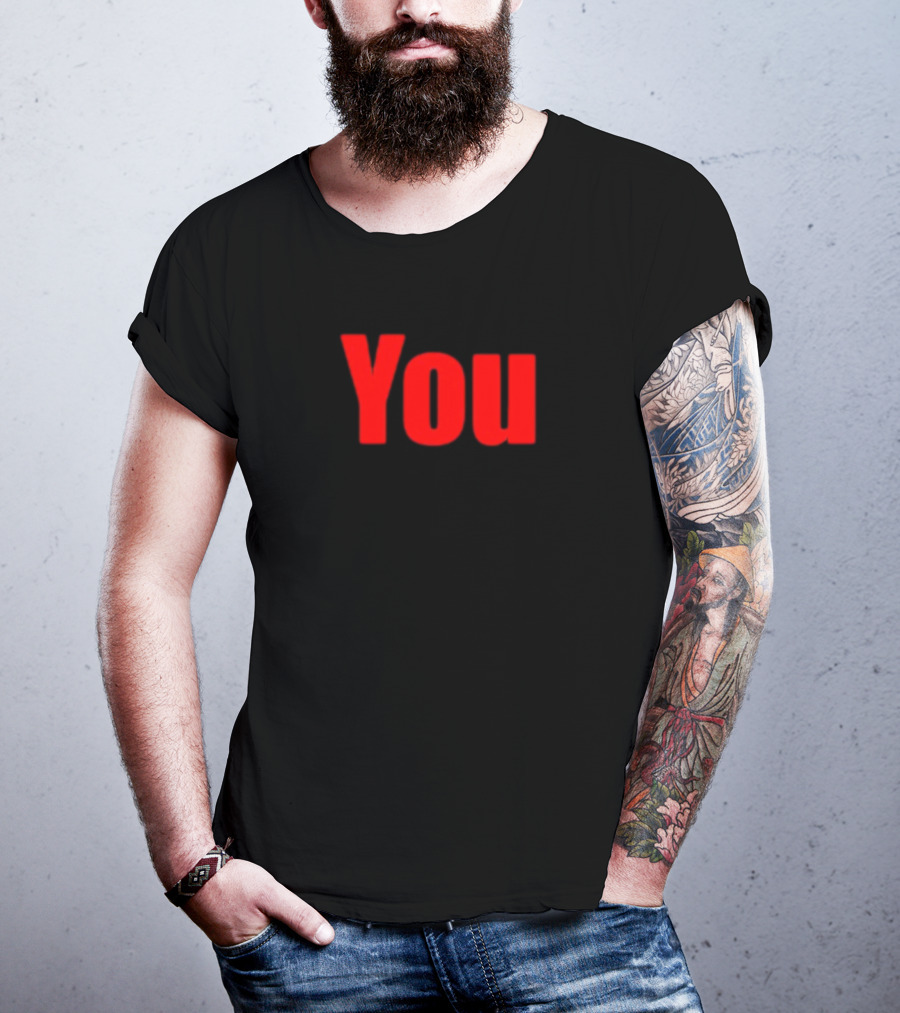 Ideogram; You-Red Print Text In T-Shirt