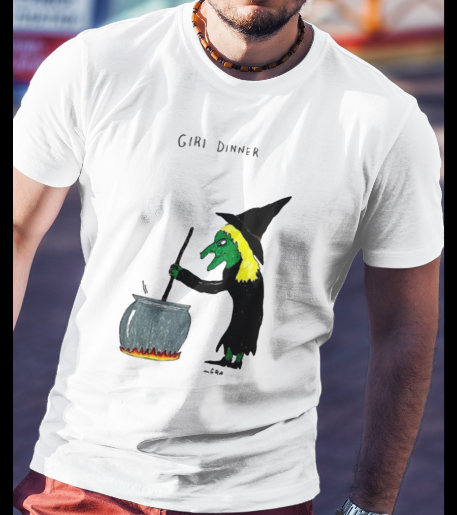 Matt Gray Girl Dinner Witch Cauldron Brewing T-Shirt