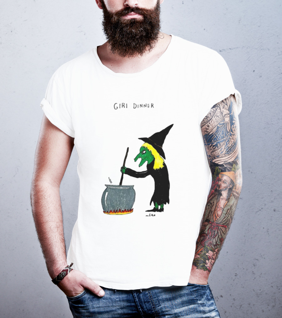 Matt Gray Girl Dinner Witch Cauldron Brewing T-Shirt