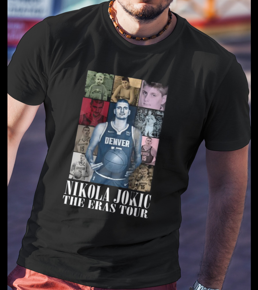Nikola Jokic Denver Basketball Evolution Through The Eras Tour T-Shirt