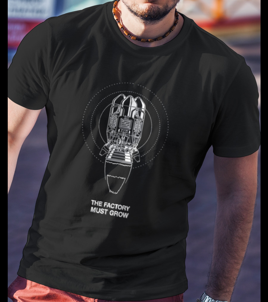 Factoriohno The Factory Must Grow Rocket Blueprint Circle T-Shirt