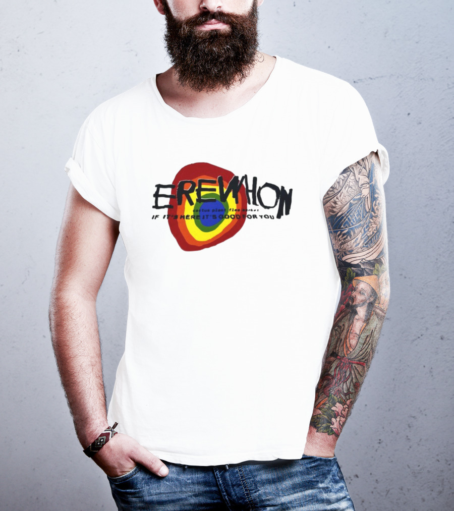 Erewhon Cactus Plant Flea Market If It's Here It's Good For You Rainbow Circle T-Shirt