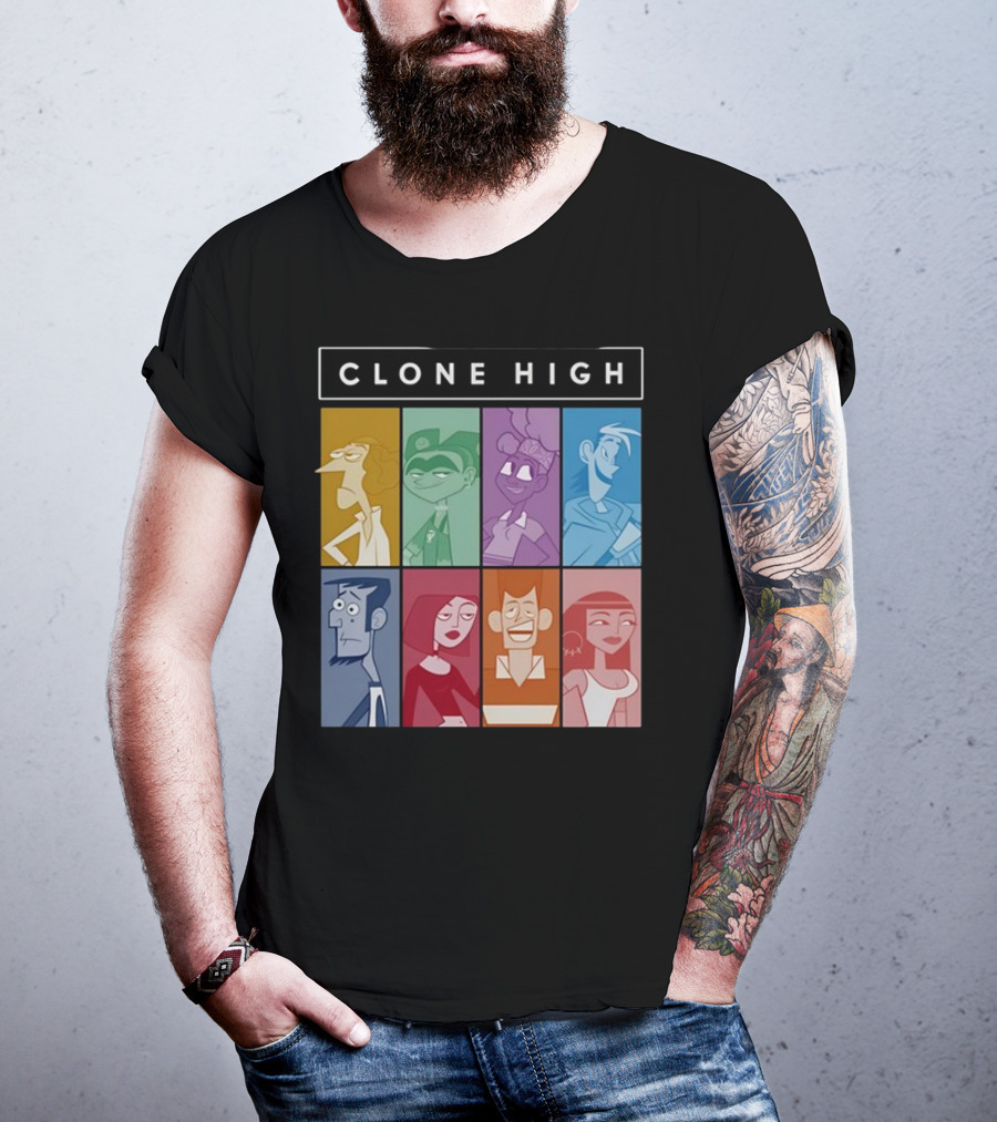 Clone High Character Blocks Cast Montage T-Shirt