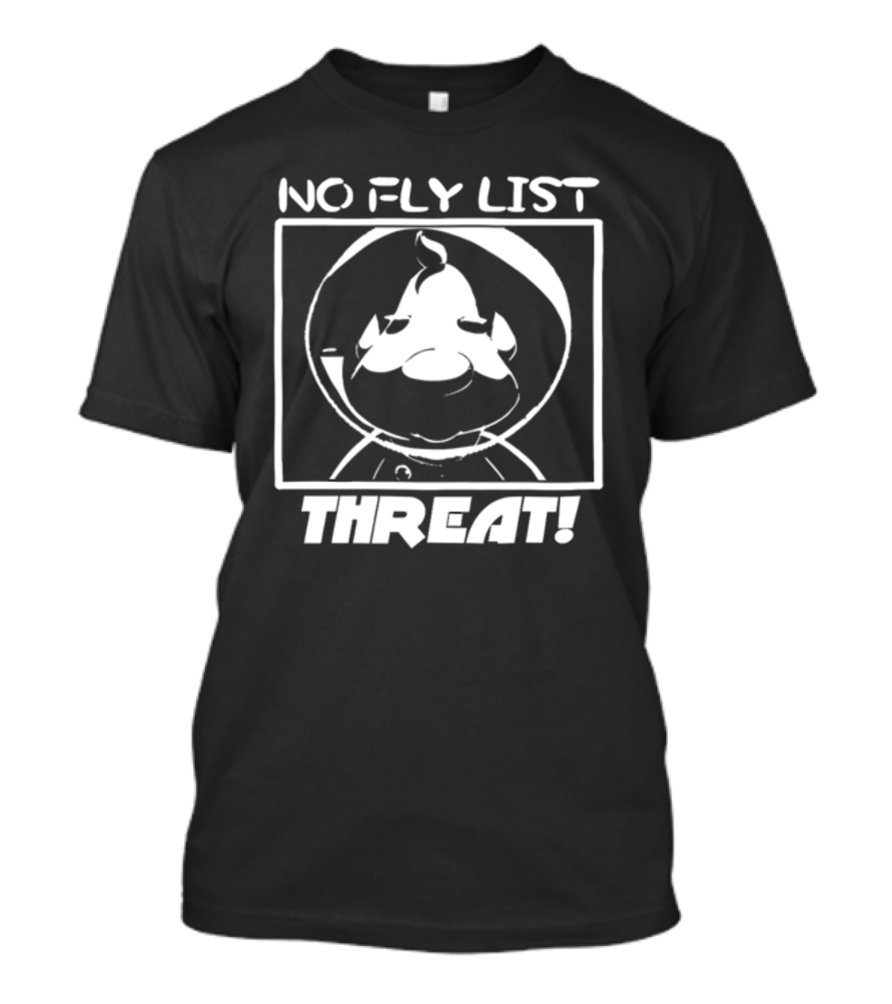 Paper Box House No Fly List Threat Cartoon Character T-Shirt