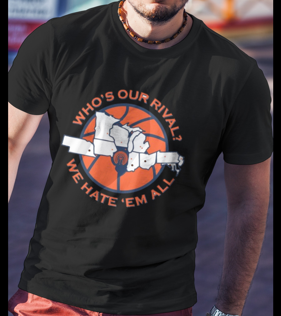 Illinois Basketball Who's Our Rival We Hate 'Em All Map T-Shirt