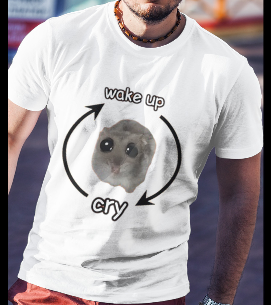 Wake Up Cry Cute Rodent Humor Cringeytees Cycle T-Shirt