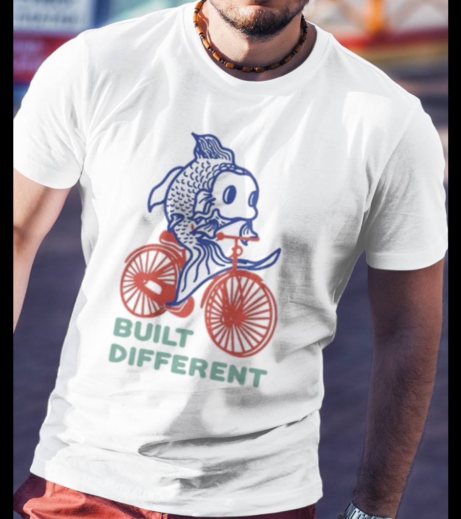 Built Different Koi Bold Red Bicycle Blue Fish T-Shirt