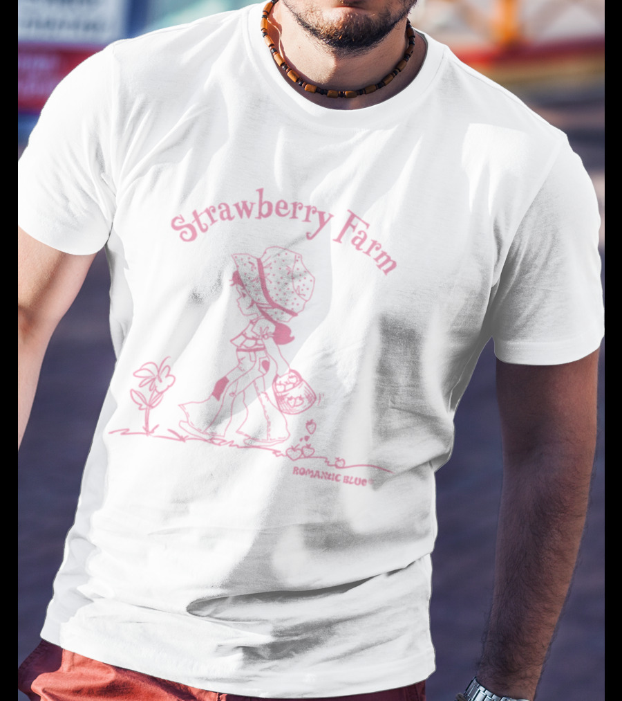 Strawberry Farm Romantic Blue Vintage T-Shirt