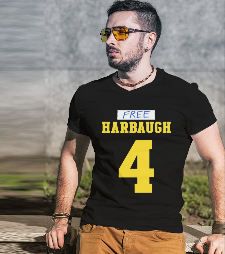 Free Harbaugh 4 J.J. McCarthy Michigan T-Shirt