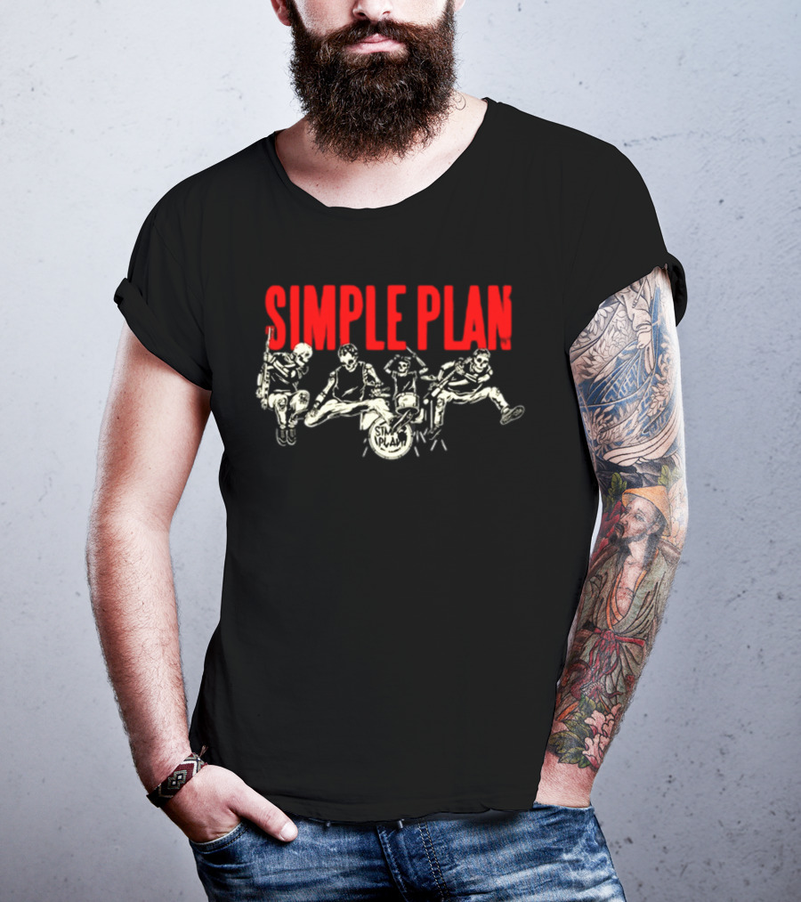 Simple Plan Band Skeletons Performance T-Shirt