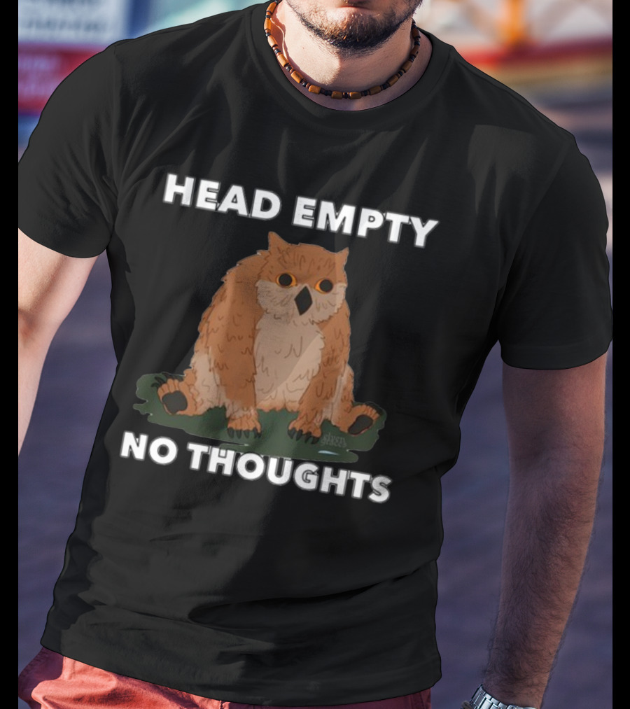 Elvengraces Head Empty No Thoughts Owl Image T-Shirt