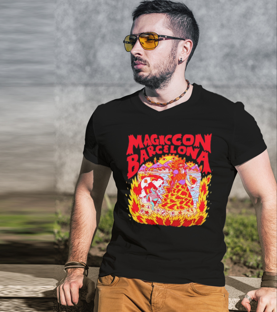 Magiccon Barcelona Vibrant Psychedelic Inferno T-Shirt