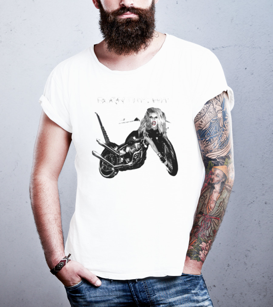 Born This Way Album Motorcycle Lady Gaga T-Shirt