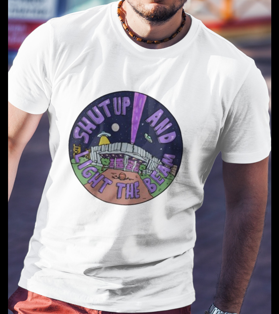 Deuce Mo Sacramento Shut Up And Light The Beam Stadium Night Scene T-Shirt