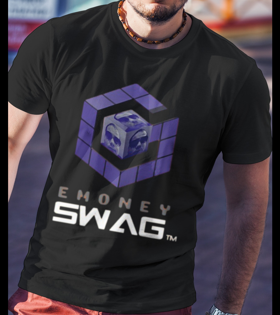 Erobb221 Emoney Swag Cube Design With Purple Blocks T-Shirt