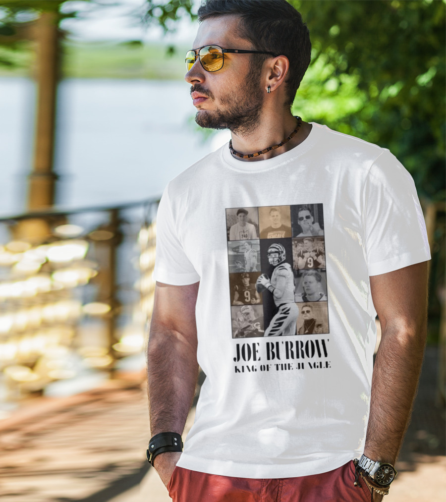 Joe Burrow King Of The Jungle Bengals Tribute Montage T-Shirt