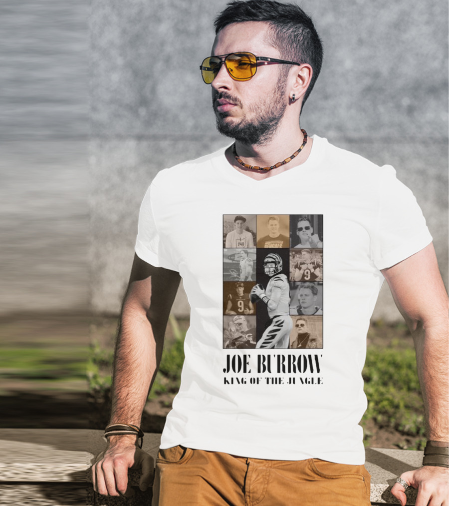 Joe Burrow King Of The Jungle Bengals Tribute Montage T-Shirt