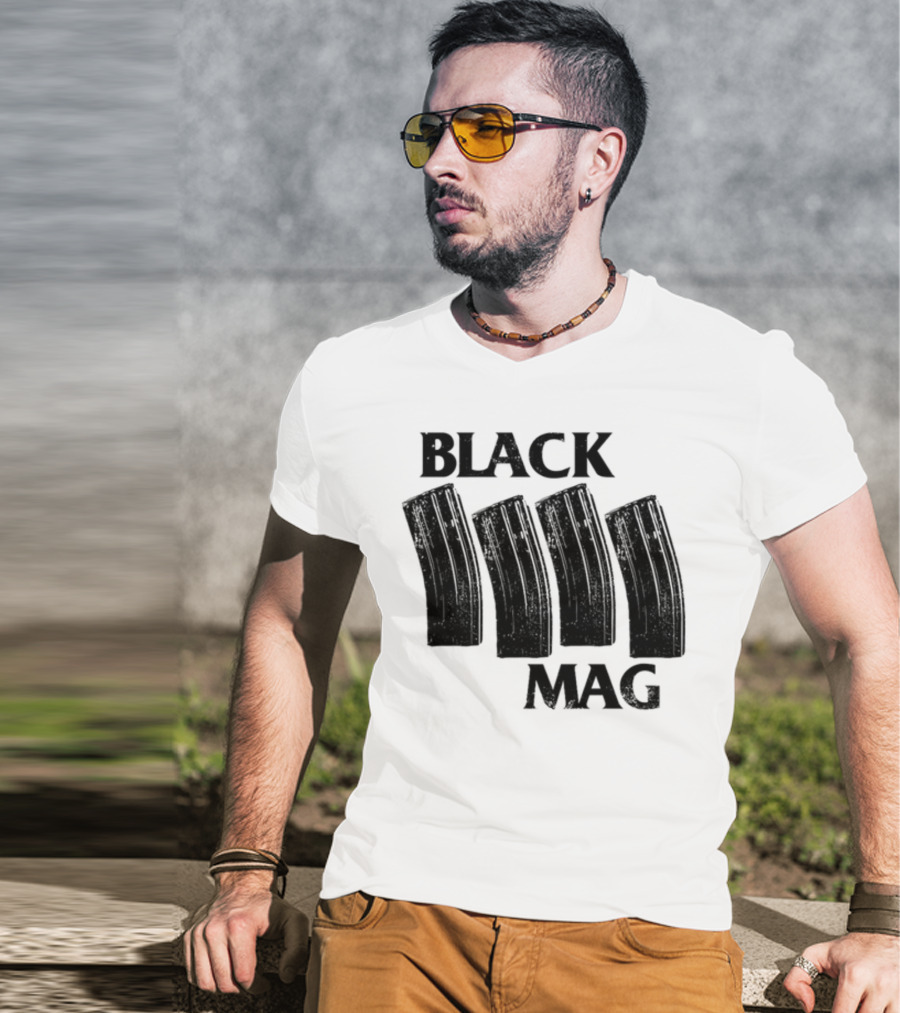Black Mag Donut Operator Four Magazines T-Shirt