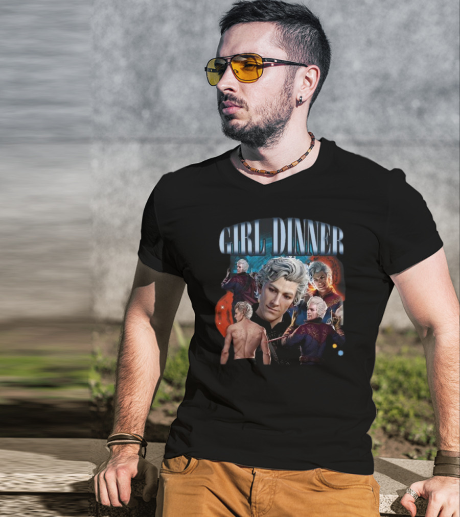 Girl Dinner Astarion Baldur's Gate 3 Character Collage T-Shirt