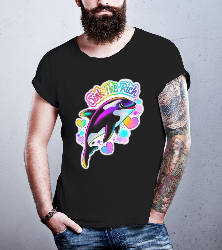 Sink The Rich Theartsyalien Bigcartel Colorful Orca Hearts T-Shirt