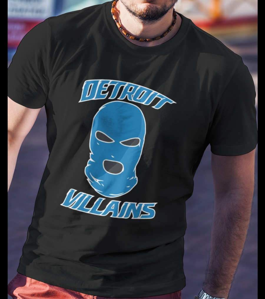 Detroit Villains Blue Mask T-Shirt