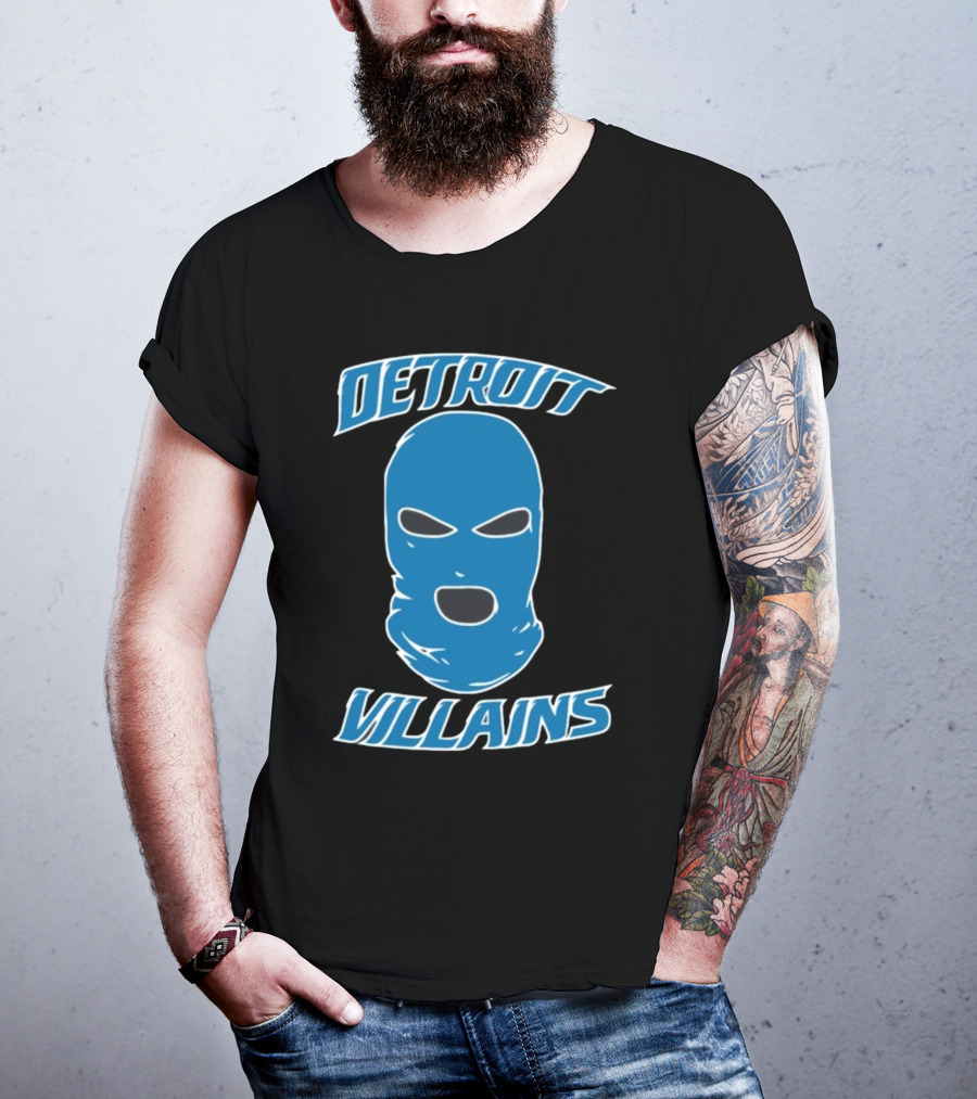 Detroit Villains Blue Mask T-Shirt