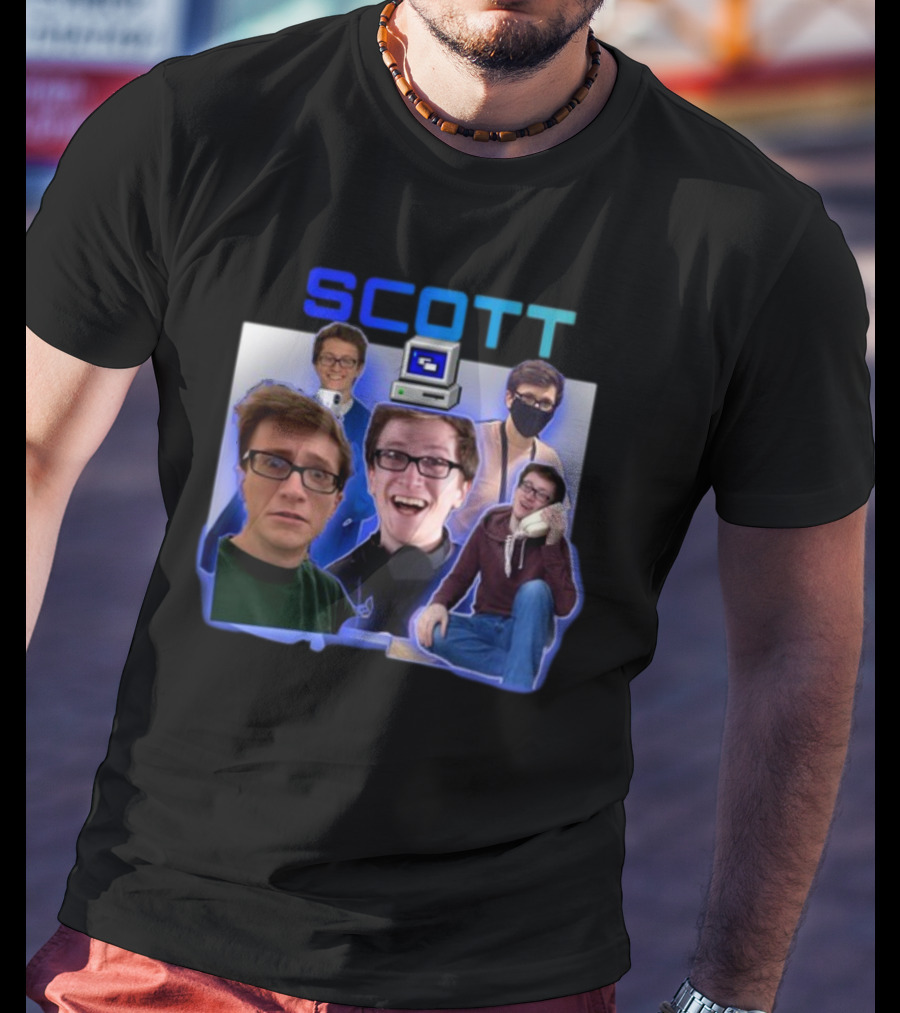 Scott Vintage Retro Computer Enthusiast Multicolored Portrait Collection T-Shirt