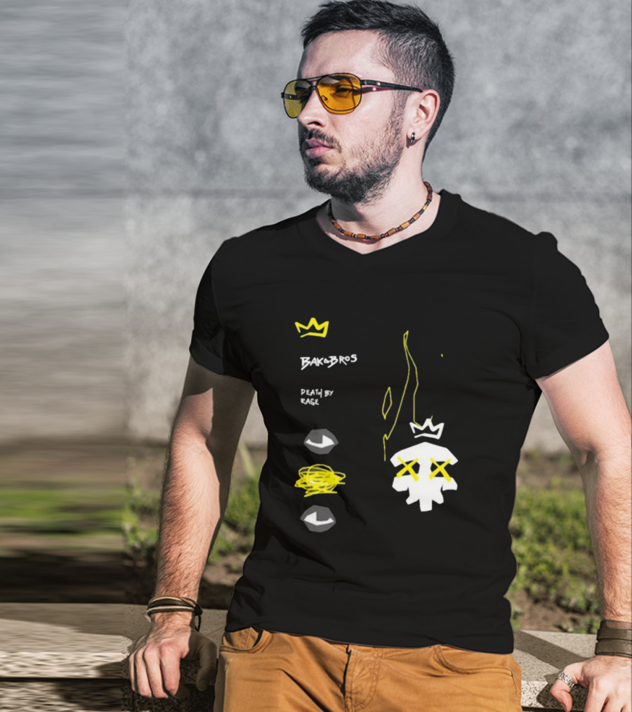 Baka Bros Death By Rage Family Crown Skull T-Shirt