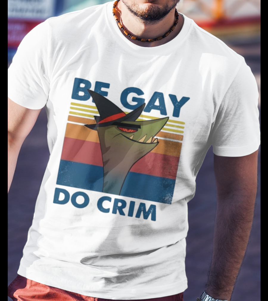 Helluva Boss Be Gay Do Crime Retro Style Snake In Hat T-Shirt