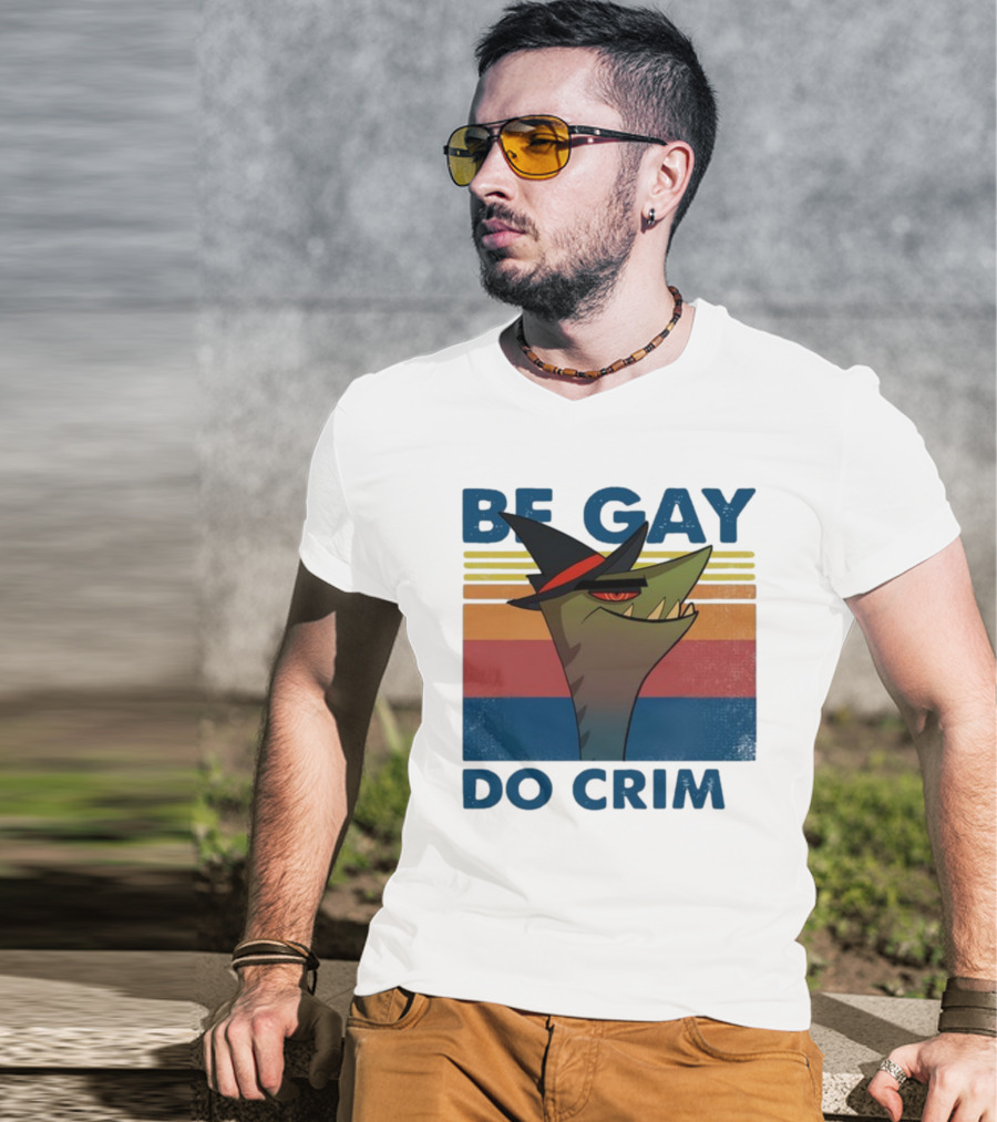 Helluva Boss Be Gay Do Crime Retro Style Snake In Hat T-Shirt