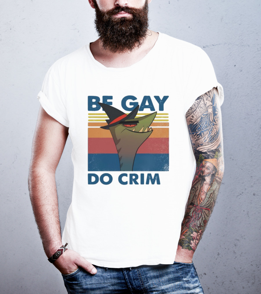 Helluva Boss Be Gay Do Crime Retro Style Snake In Hat T-Shirt