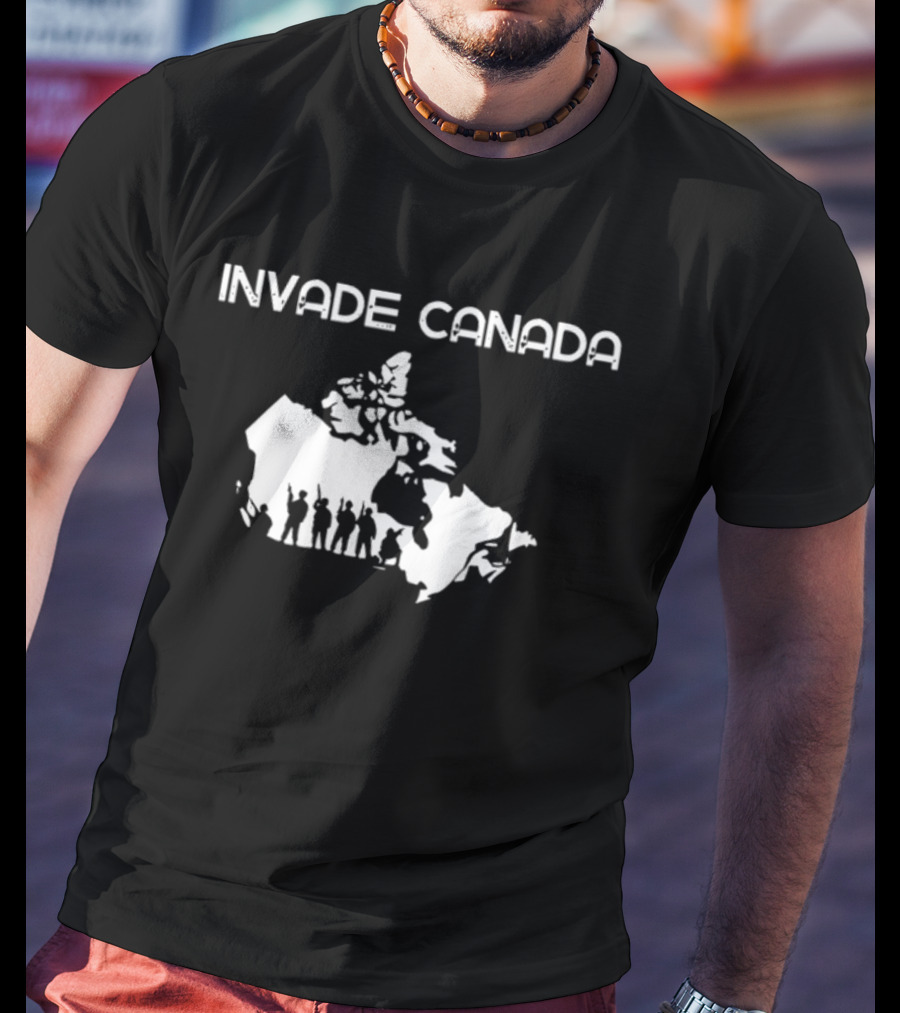 INV4DE CANADA Silhouette Map Parody With Figures T-Shirt