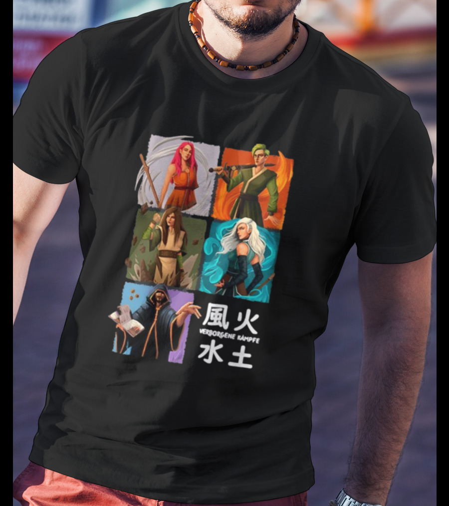 Verborgene Kämpfer Avatar Elemente Wind Feuer Wasser Erde Pen And Paper T-Shirt